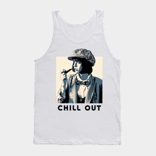 Chill Out Vintage Girl Smoking Pastel Colors Tank Top